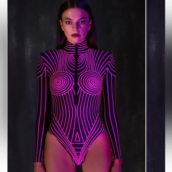 NWoT Badinka Maxima Pink Serious Bodysuit - Picture 1 of 6